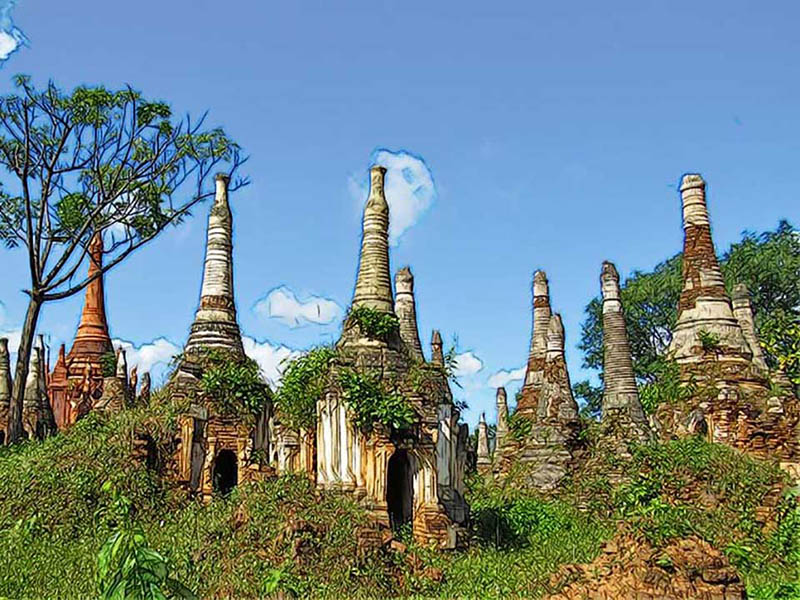 Myanmar (Lago Inle - edificios sacros)